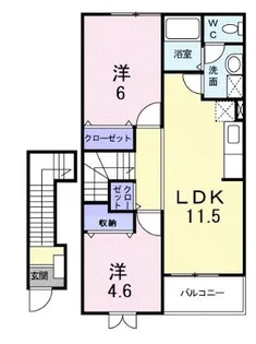 サンベールコガII【C202号室】の間取り