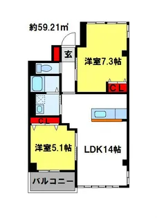 ユニヴァリィ レジデンス【205号室】の間取り