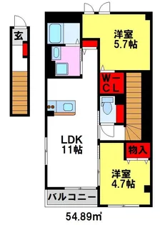 ビブレシャトー【206号室】の間取り