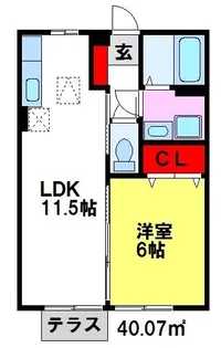 1LDKの間取り画像