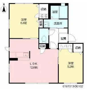 メゾンドクローバー【D102号室】の間取り