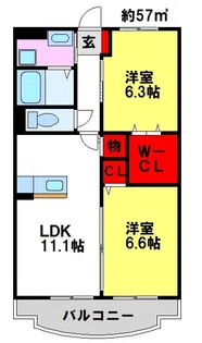佐賀県鳥栖市神辺町【マンション】の間取り