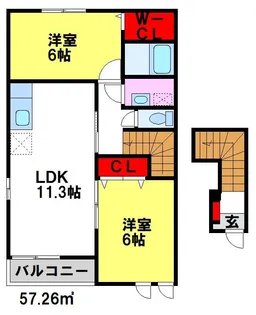 ピーヌスKei【202号室】の間取り