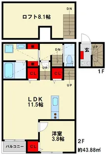 Destino小郡駅南【A203号室】の間取り
