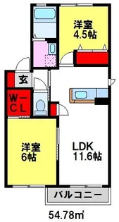 メゾンドリームIII【1階】の間取り