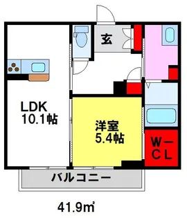 ベレオ弥生が丘【102号室】の間取り