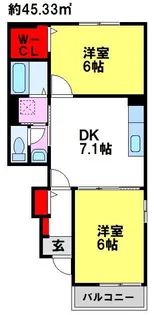 ピーヌスKei【1階】の間取り