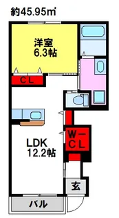 ル・シエル【1階】の間取り