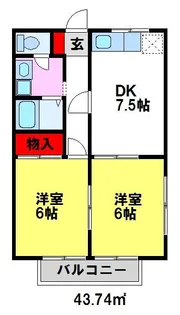 シティライフ田代A【103号室】の間取り