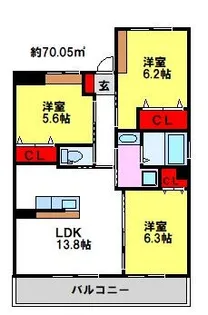 SophiaGarden【3階】の間取り
