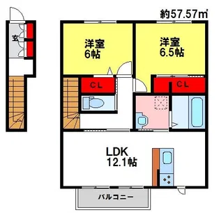 ルメート若葉II【2階】の間取り