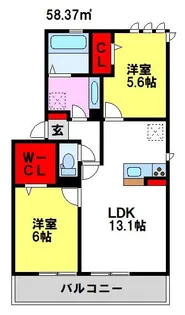 ローアレーガー鳥栖【2階】の間取り
