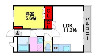 メゾンドコンフォースI【1階】の間取り