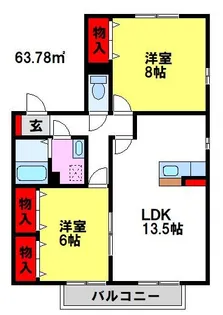 ヴェルドミール大山【2階】の間取り