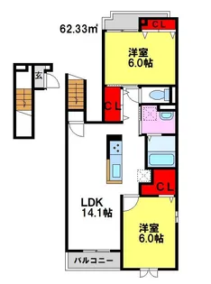ネオレジデンス浅井【2階】の間取り