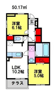 ラ・フェリーチェII【1階】の間取り