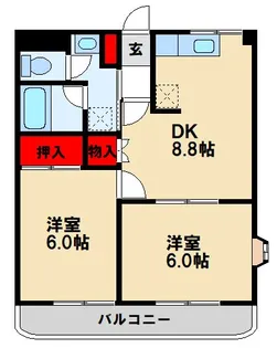 シティパラス蔵上【2階】の間取り