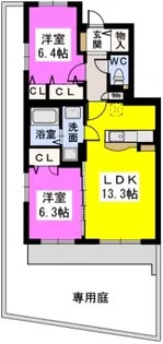 ロサード【1階】の間取り