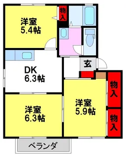 ルミエール基山【C102号室】の間取り