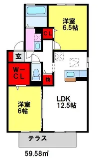 メゾンフローラルA【101号室】の間取り