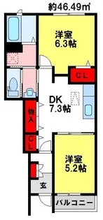 セレノ新町【1階】の間取り