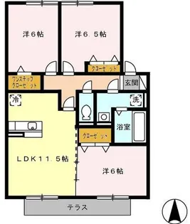 グリースハイムI【102号室】の間取り