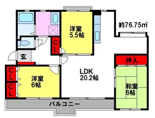 プレアデス小郡【103号室】の間取り