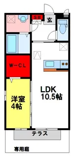 セイシェル大山II【105号室】の間取り