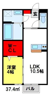 メゾンドフルール【E215号室】の間取り