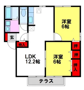 Green Hill’s HAMA【102号室】の間取り
