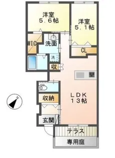 ヴァンベール【1階】の間取り