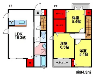 ディアモンテ合町【B号室】の間取り