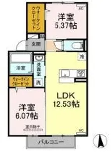 プリマフィル【B205号室】の間取り
