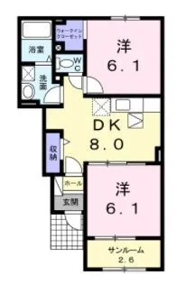 ビューテラス桜【1階】の間取り