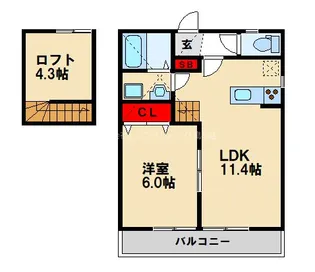 Ladder基山【202号室】の間取り