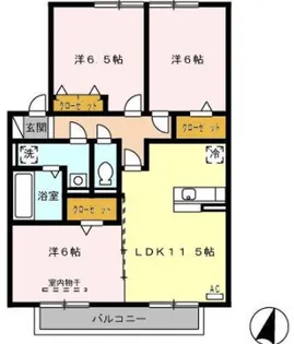 グランドミール古賀 A棟【2階】の間取り
