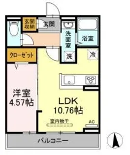 Saison de vert【202号室】の間取り