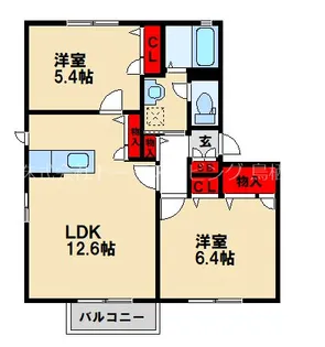 ビューハイムA【2階】の間取り