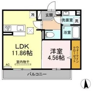 プリマフィル【A202号室】の間取り