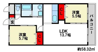 サニーヒルズ姫方【1階】の間取り