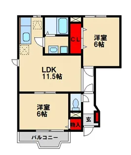 ライラック館【1階】の間取り