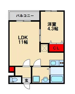 ジリオ鳥栖【2階】の間取り