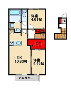 ロイヤルヒルズ23【2階】の間取り