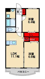 ヌーベルシェトワV【202号室】の間取り