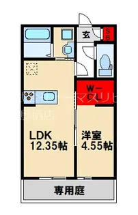 グレイスペアランス【105号室】の間取り