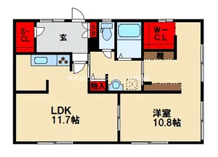 レフリゼント古野【101号室】の間取り