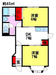 シャンドフルール【A102号室】の間取り