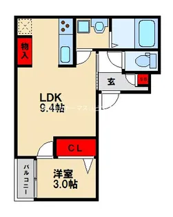 Delica鳥栖【103号室】の間取り