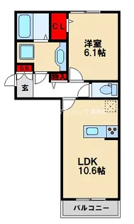 D-roomNext小郡【112号室】の間取り