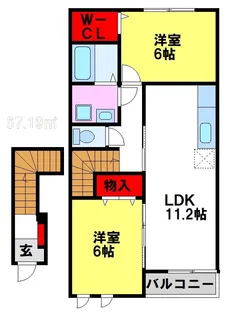 Sクレッシェンド【2階】の間取り